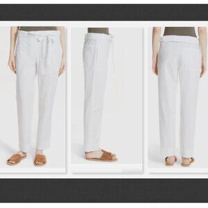 NWT Theory Gunilla Poplin Tie Waist Pants White Size 6